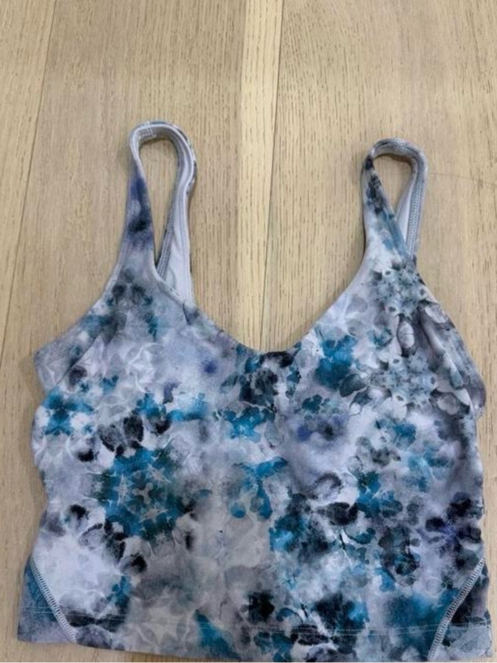 Lululemon blue tie dye sports bra size 2
